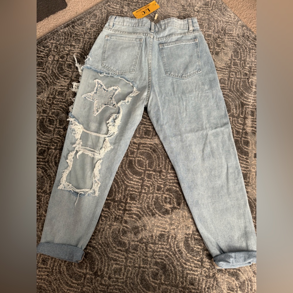 NWT Lizette Collection Jeans with Jewel Stars Size Small - Picture 5 of 6